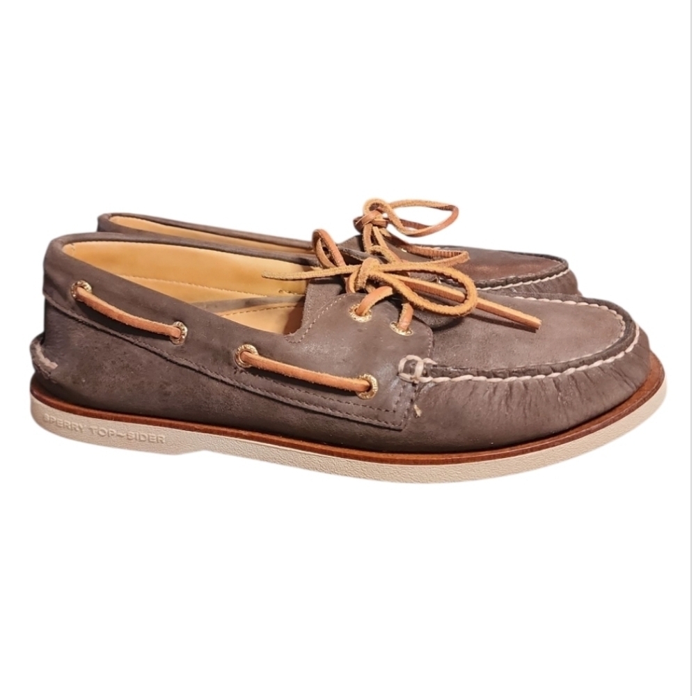 Sperry Gold Cup A/O 2-Eye Brown Leather Boat Shoes Men’s 10.5m Nautical Classic